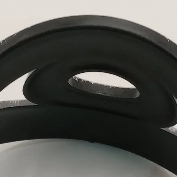 Braided BRACELET Snap On Cuff Plastic Bangle Swirls EYE Shape Silver Stripe - Picture 7 of 7